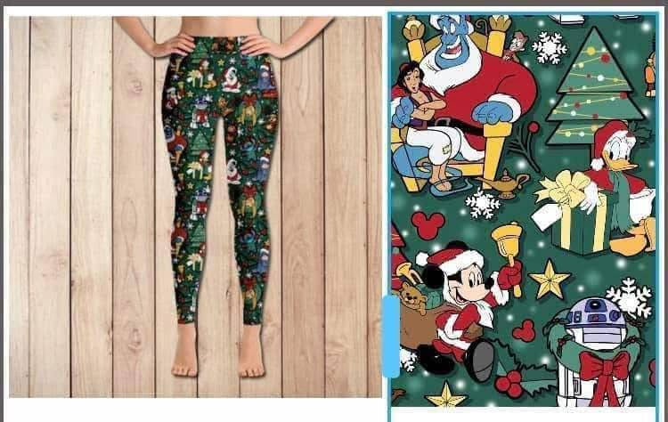 green christmas character leggings