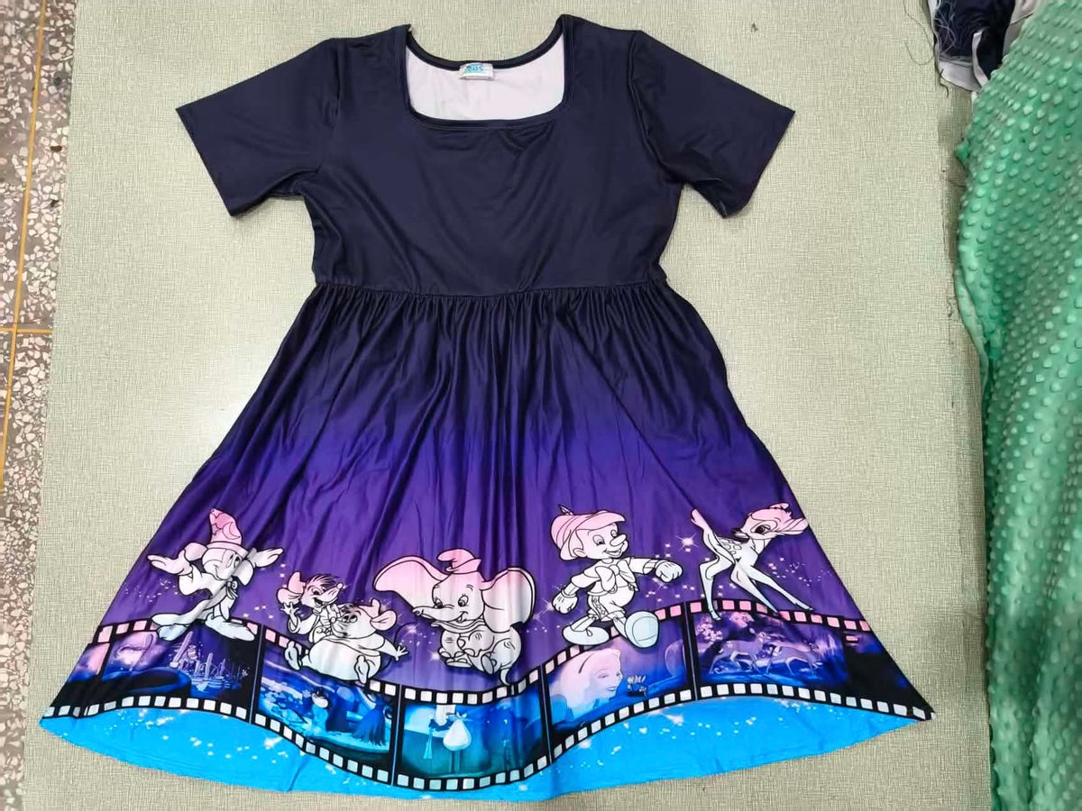 Purple film dress