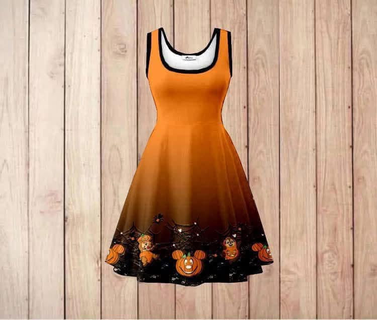 Orange pumpkin hem dress