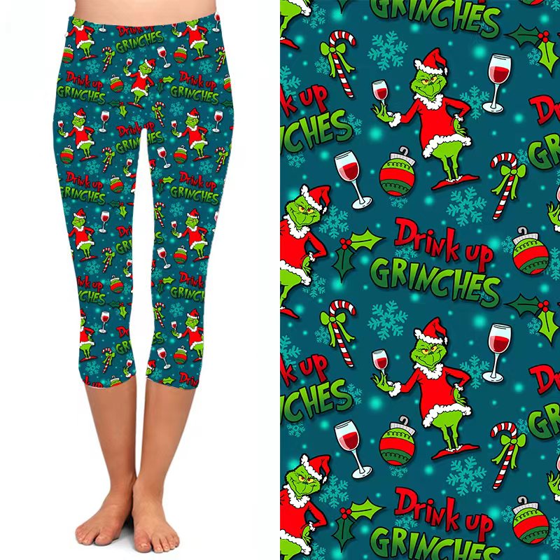 Drink up grinchies capris