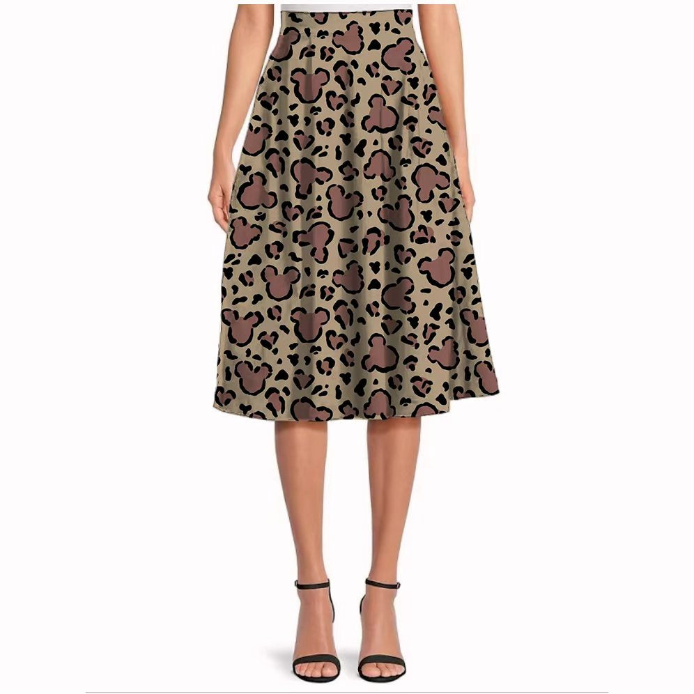 Leopard swing skirt