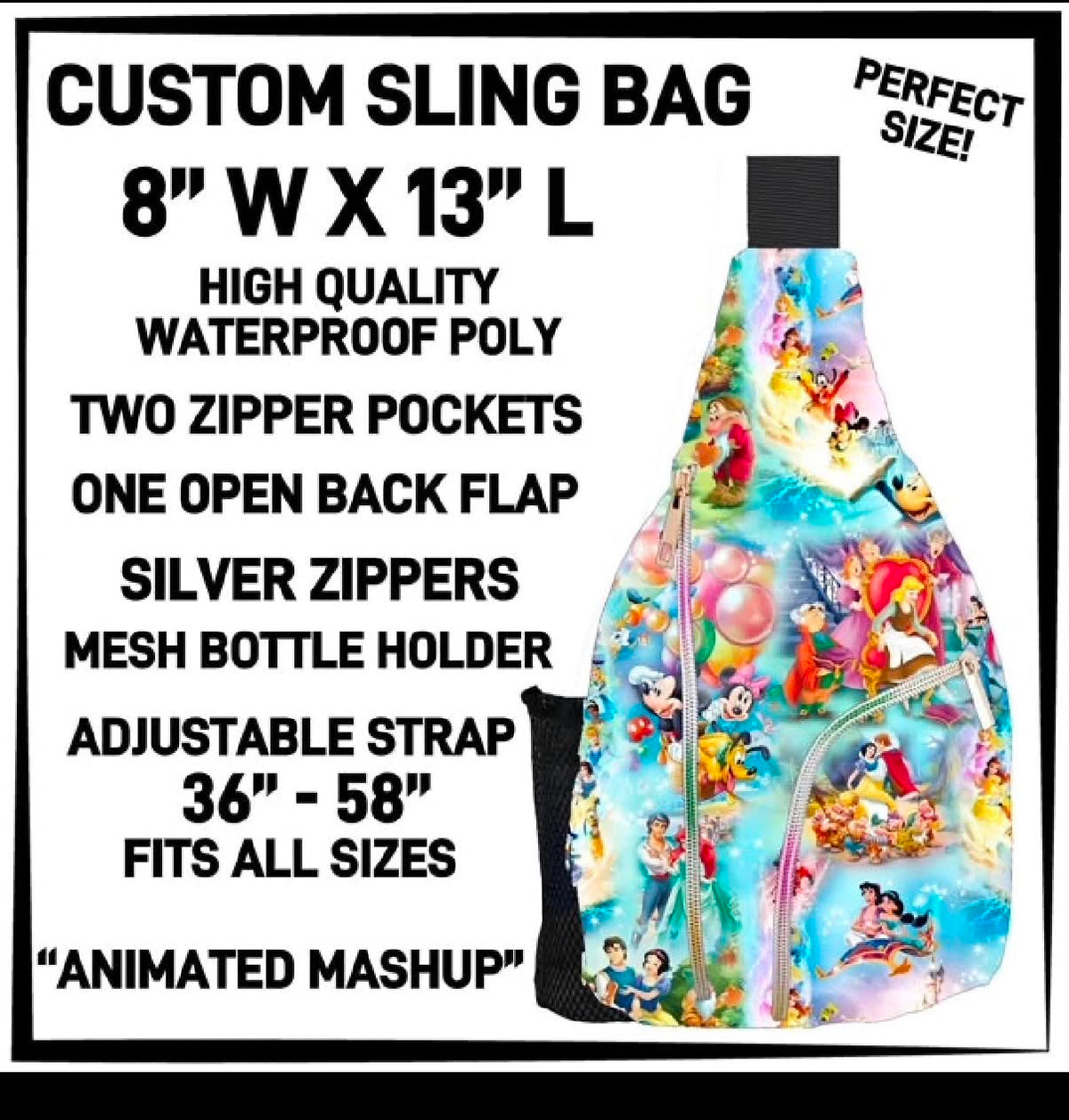 Character mashup sling bag