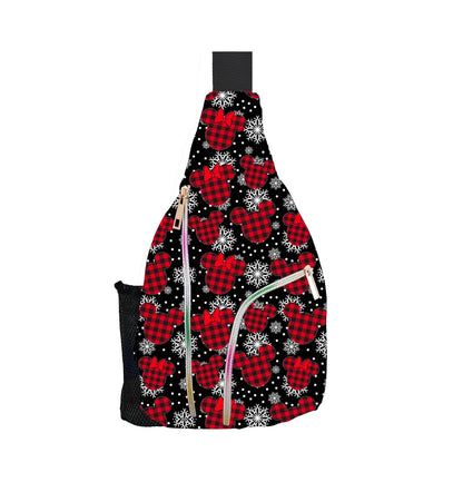 Plaid sling bag